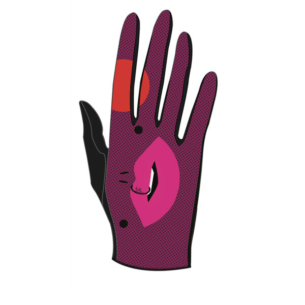 gants pour femme noir et violet