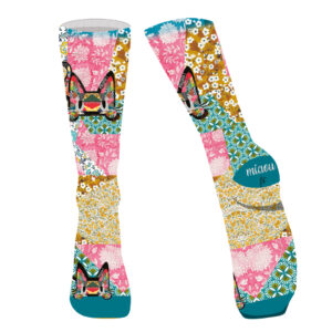 chaussettes pour femme rose et bleu