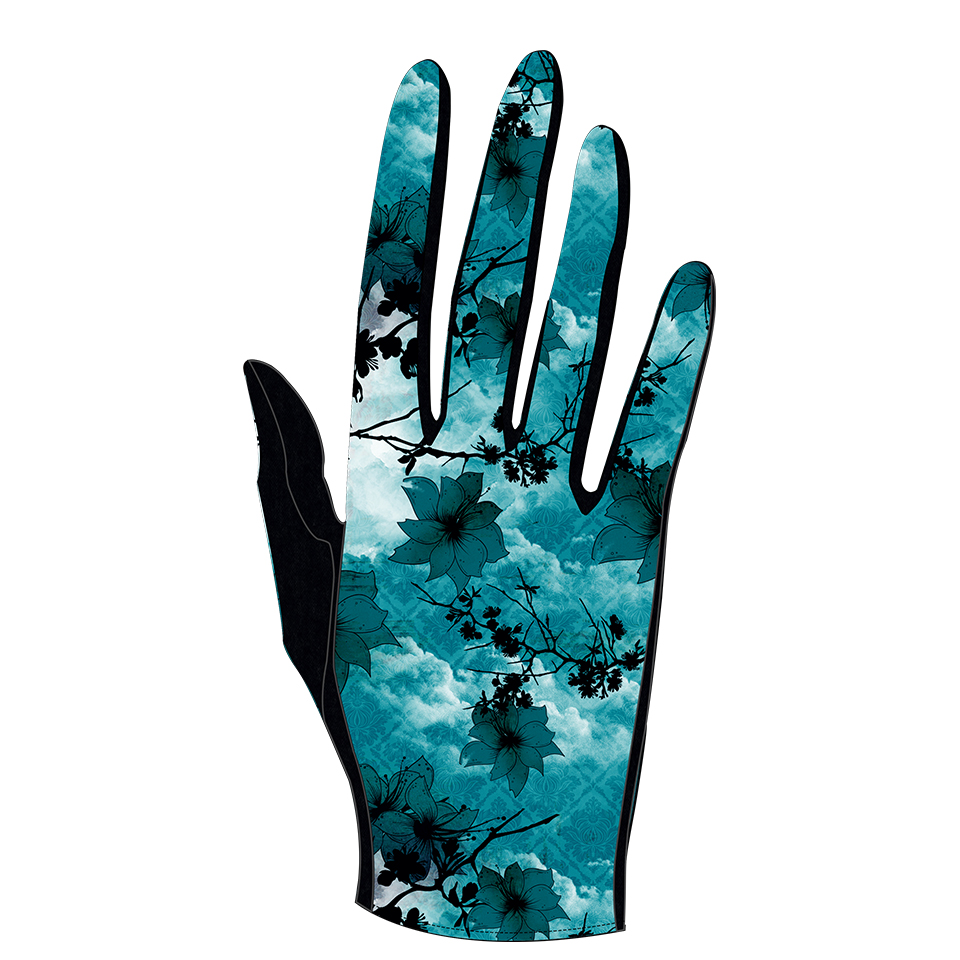 Gants paume laine Motif BLUE BIRD couleur bleu