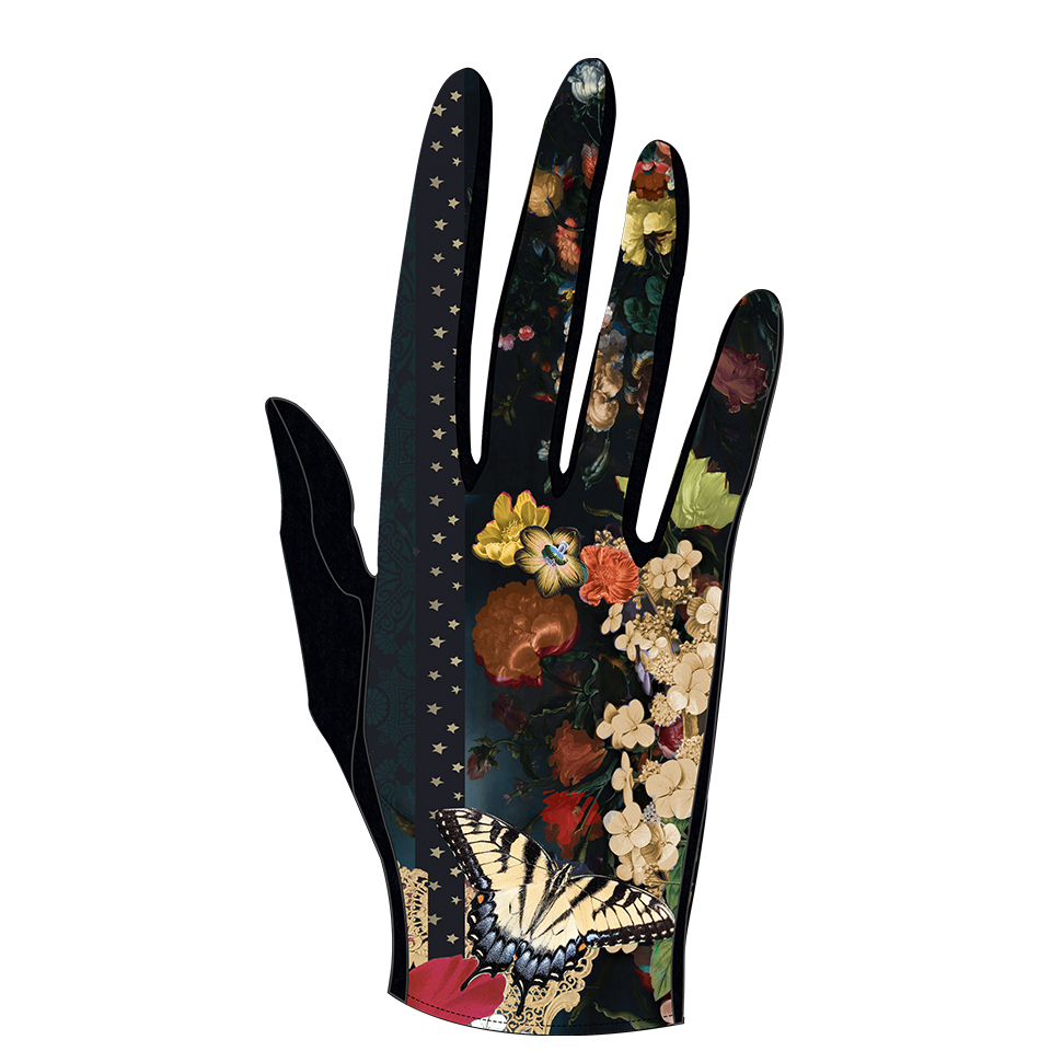 Gants paume laine Motif HANA multicolore laine et microfibre doublé