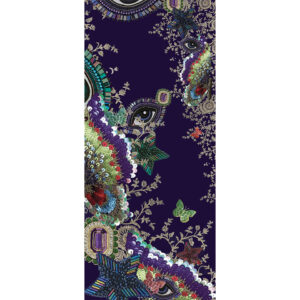 snood laine femme motif PAVO violet inspiration mystique