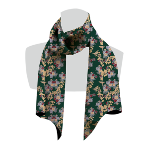 MINIATURE écharpe microfibre motif SAGI inspiration florale vert
