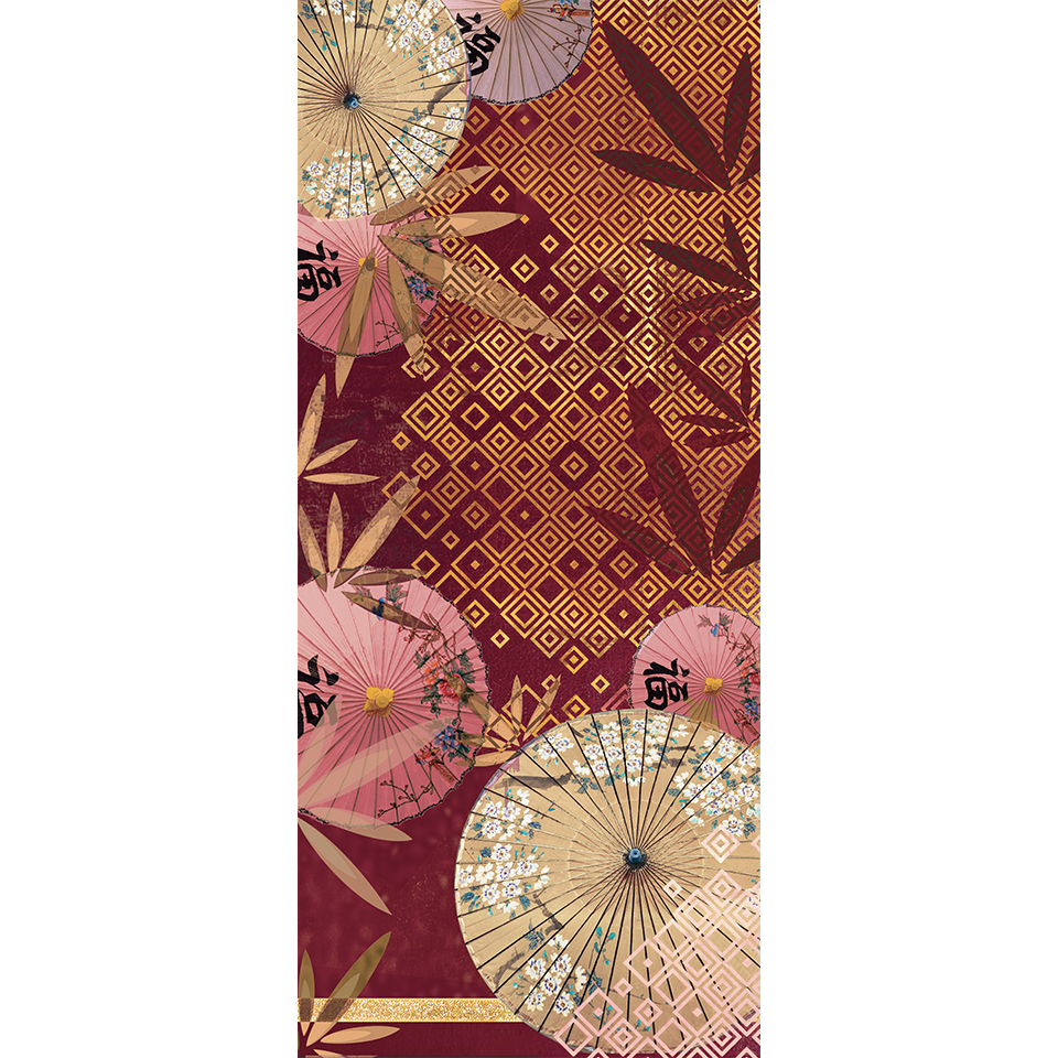 snood laine femme motif TAKE inspiration japonaise rouge