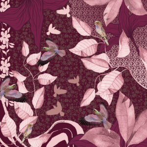 Carré modal 90x90 LAURIER ROSE