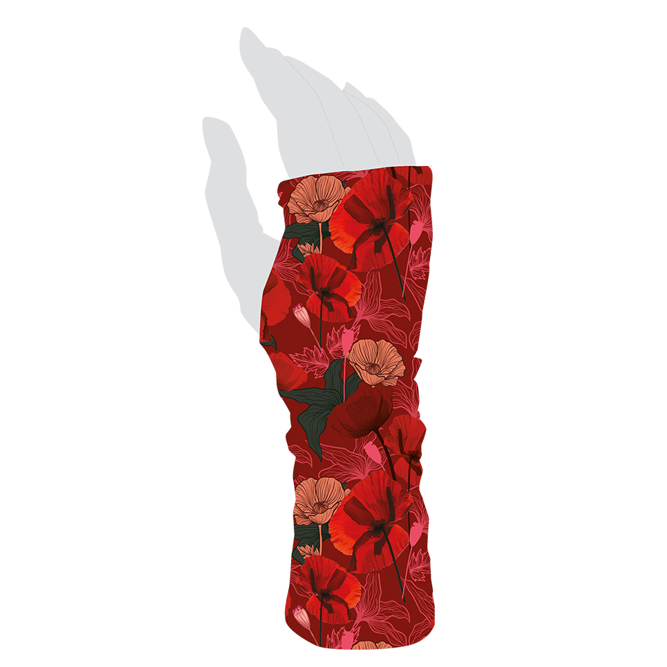 Mitaines réversibles femme HIBISCUS ROUGE – Image 2