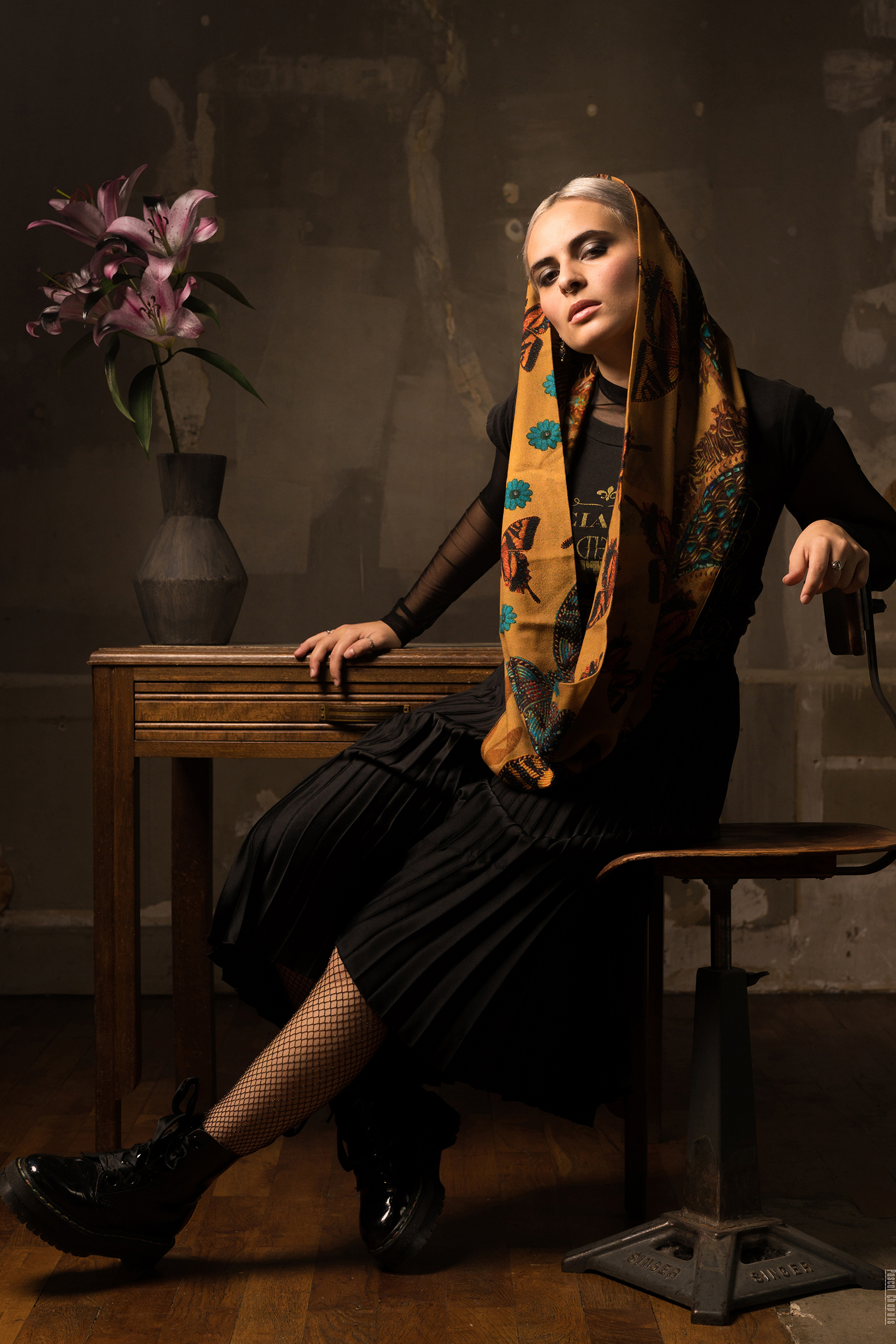PHOTO snood laine CLEMATIS 2 PHOTO Snood laine Clématis