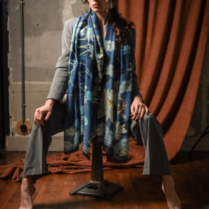 Grande écharpe cachemire INDIGO