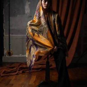 Grande écharpe cachemire LAURIER AMBRE