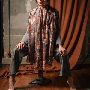 Grande écharpe cachemire LICHEN