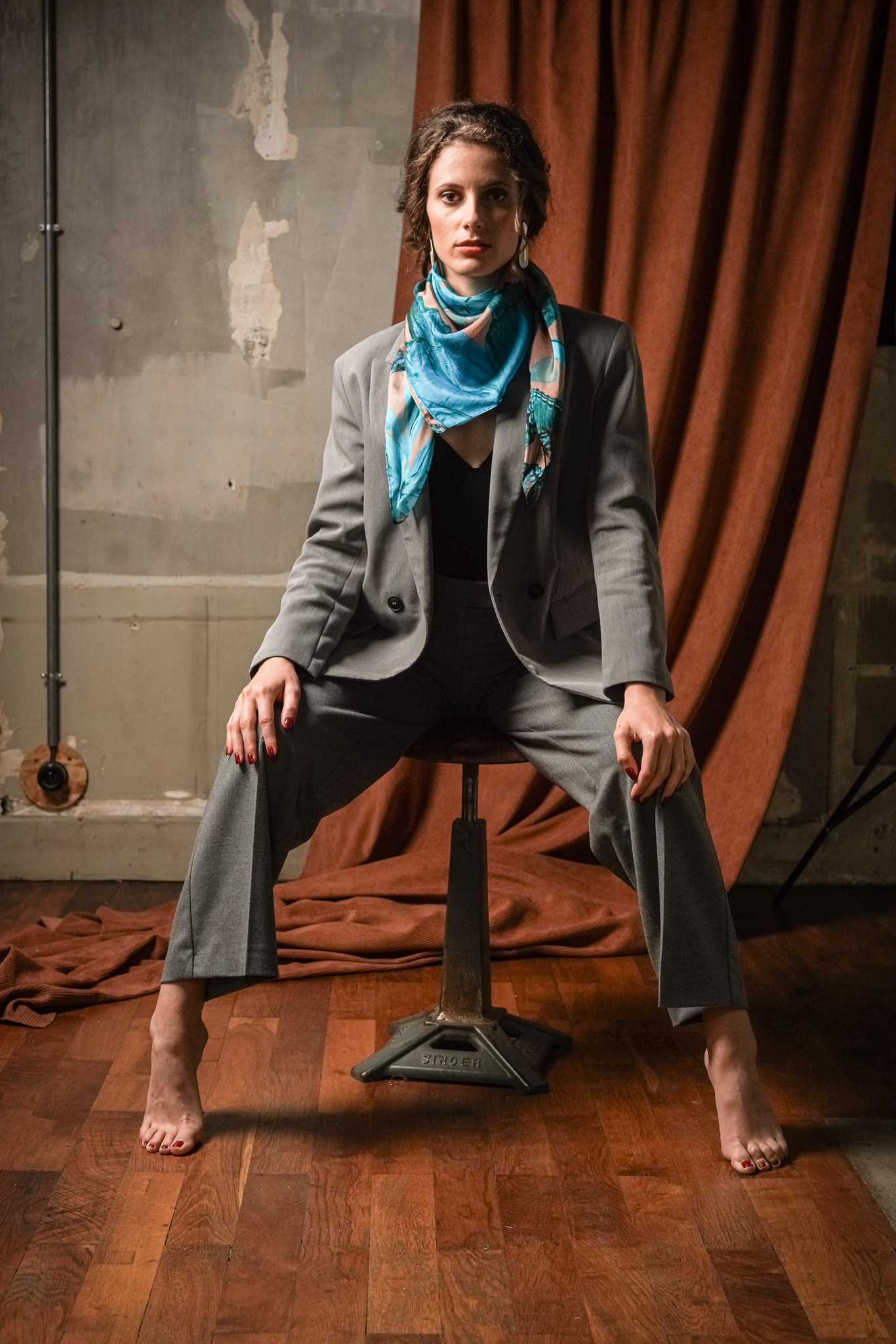 Carré modal 90x90 COSMOS TURQUOISE – Image 2