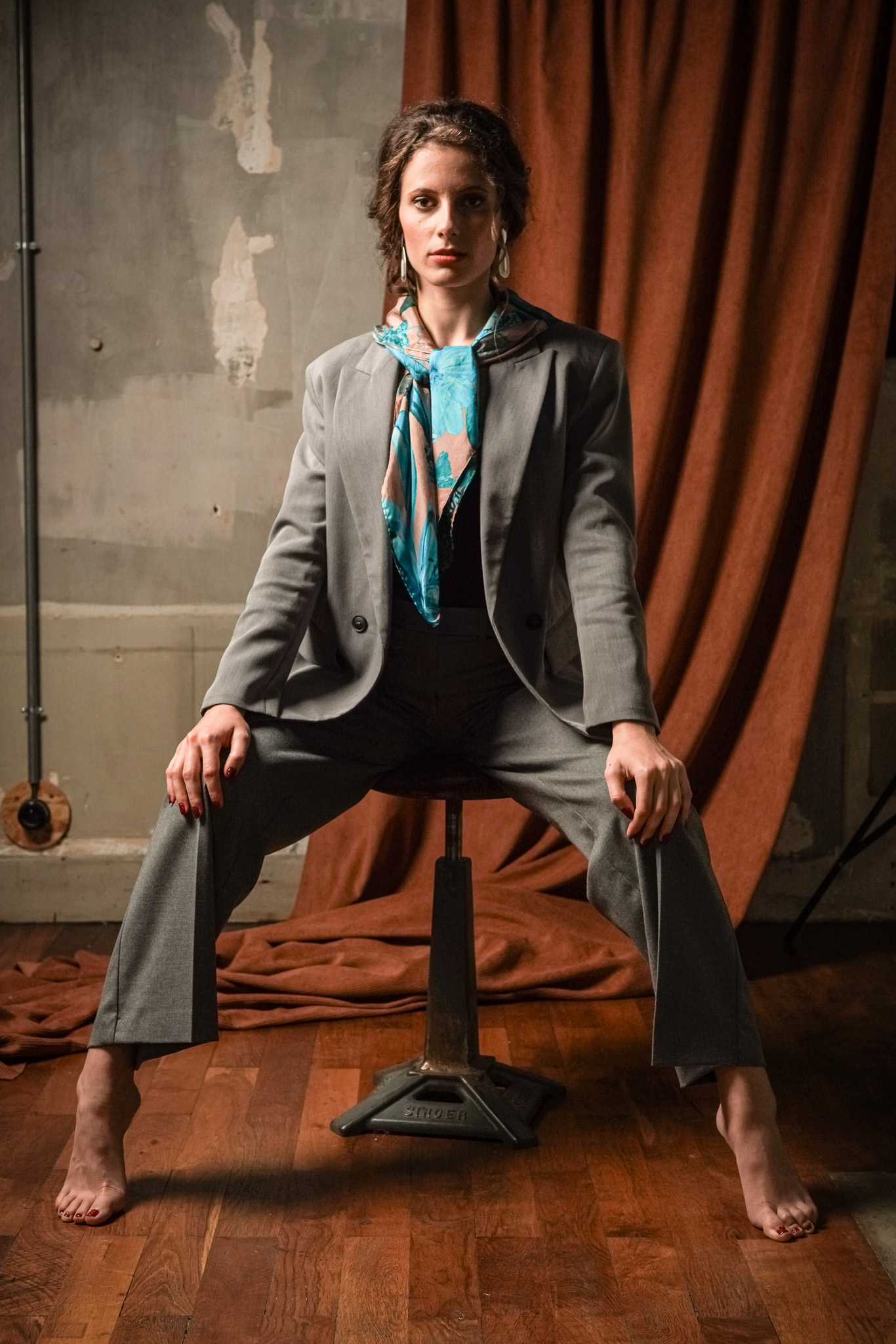 Carré modal 90x90 COSMOS TURQUOISE – Image 3