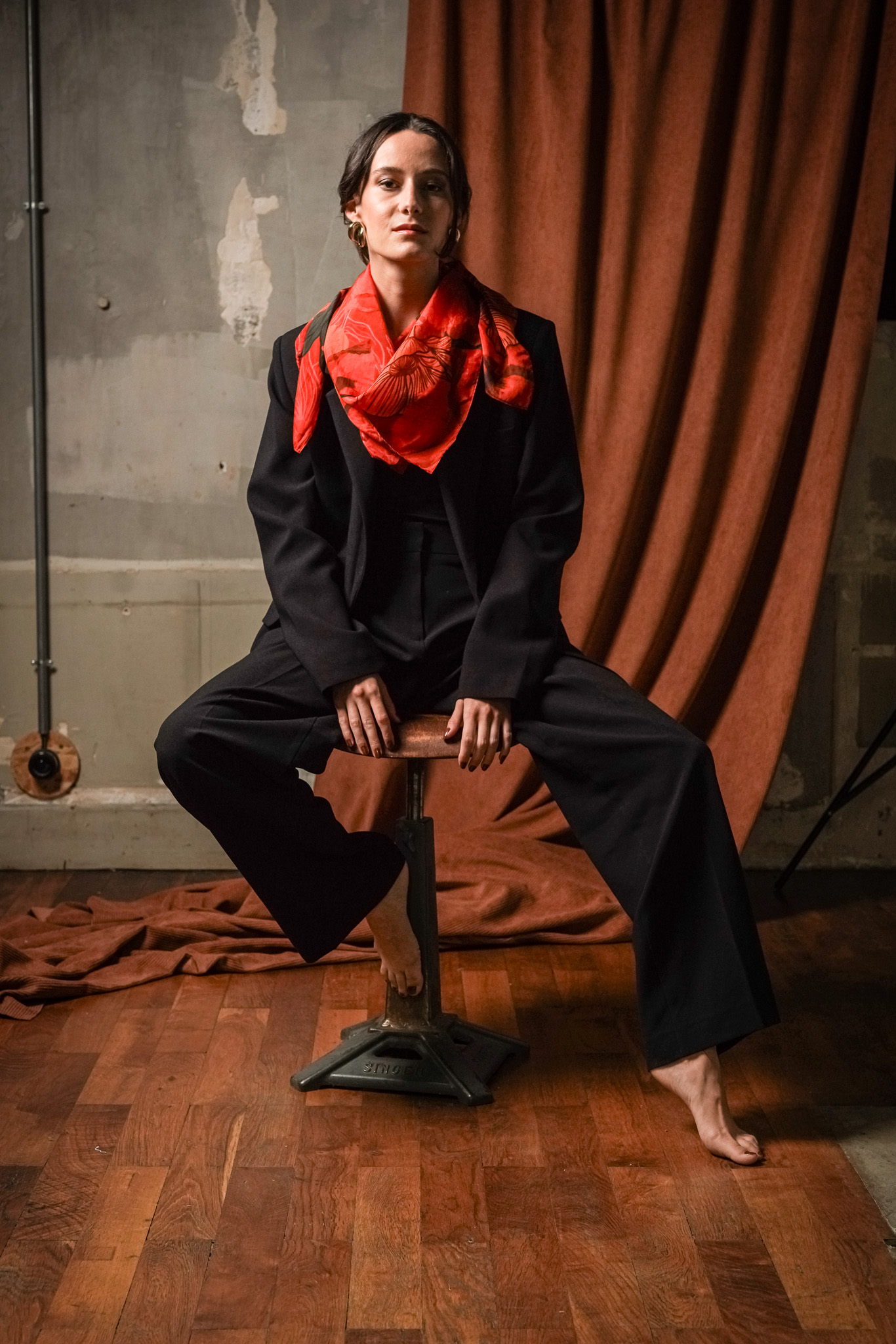 Carré modal 90x90 HIBISCUS ROUGE – Image 3