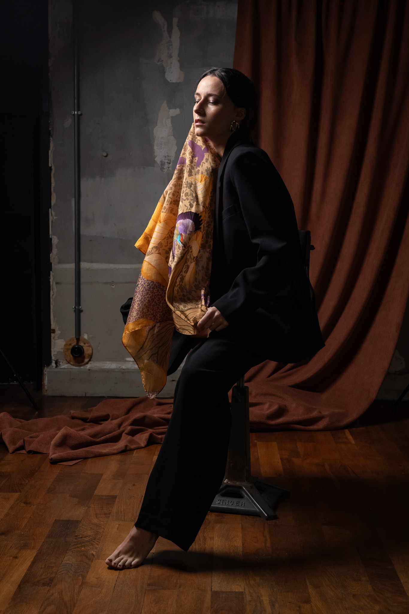 Carré modal 90x90 LAURIER AMBRE