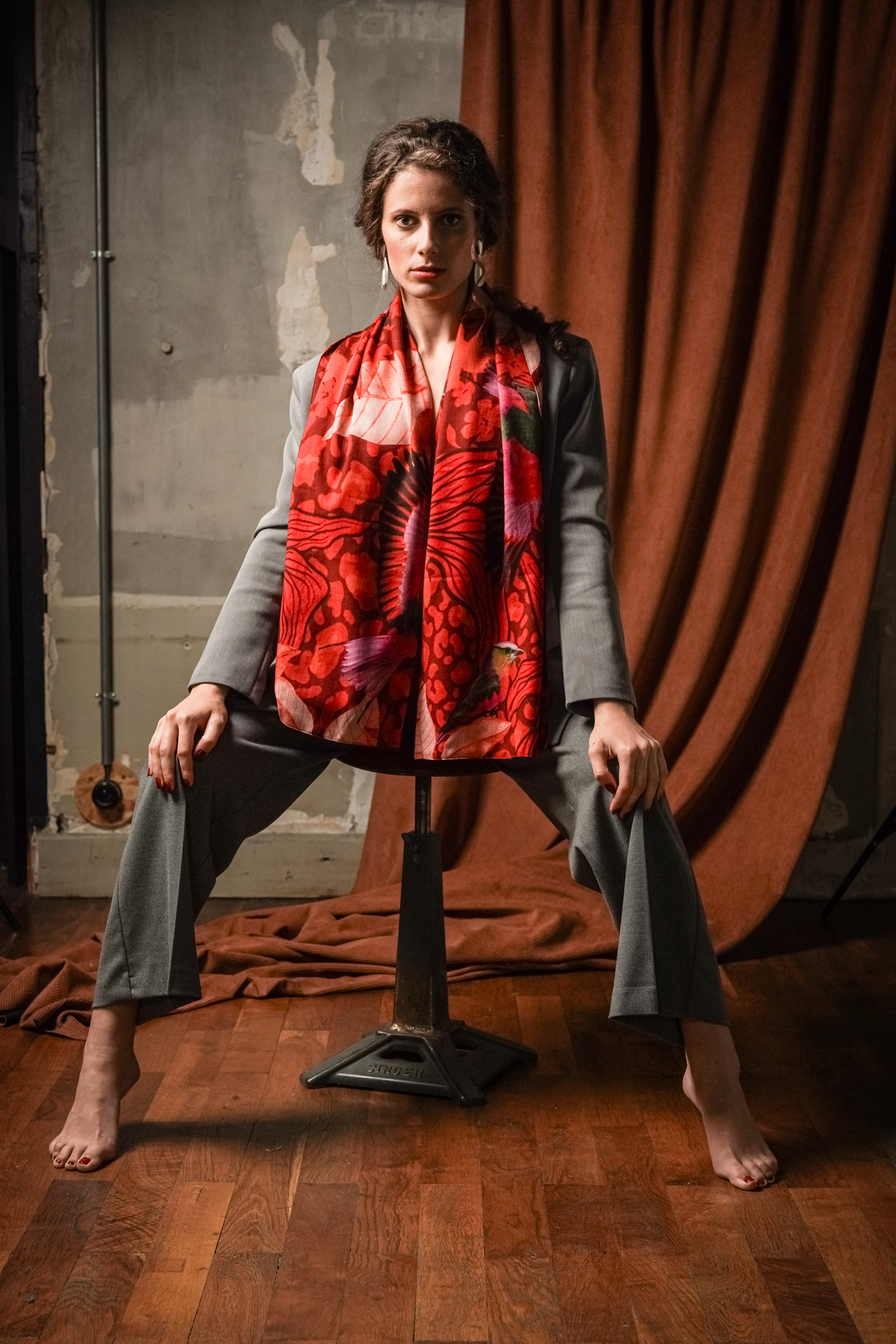 Echarpe laine LAURIER ROSE