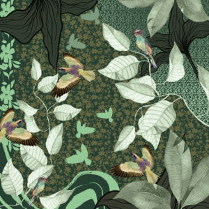 Carré modal 90x90 LAURIER MENTHE