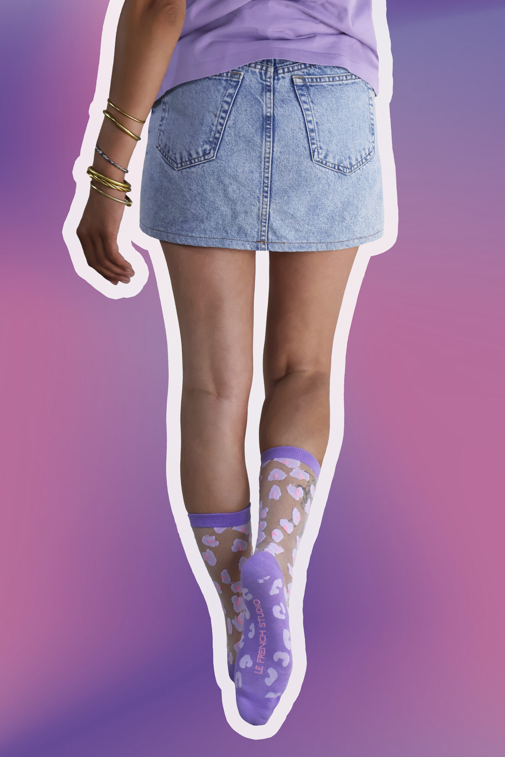 Chaussettes transparentes LILA – Image 2